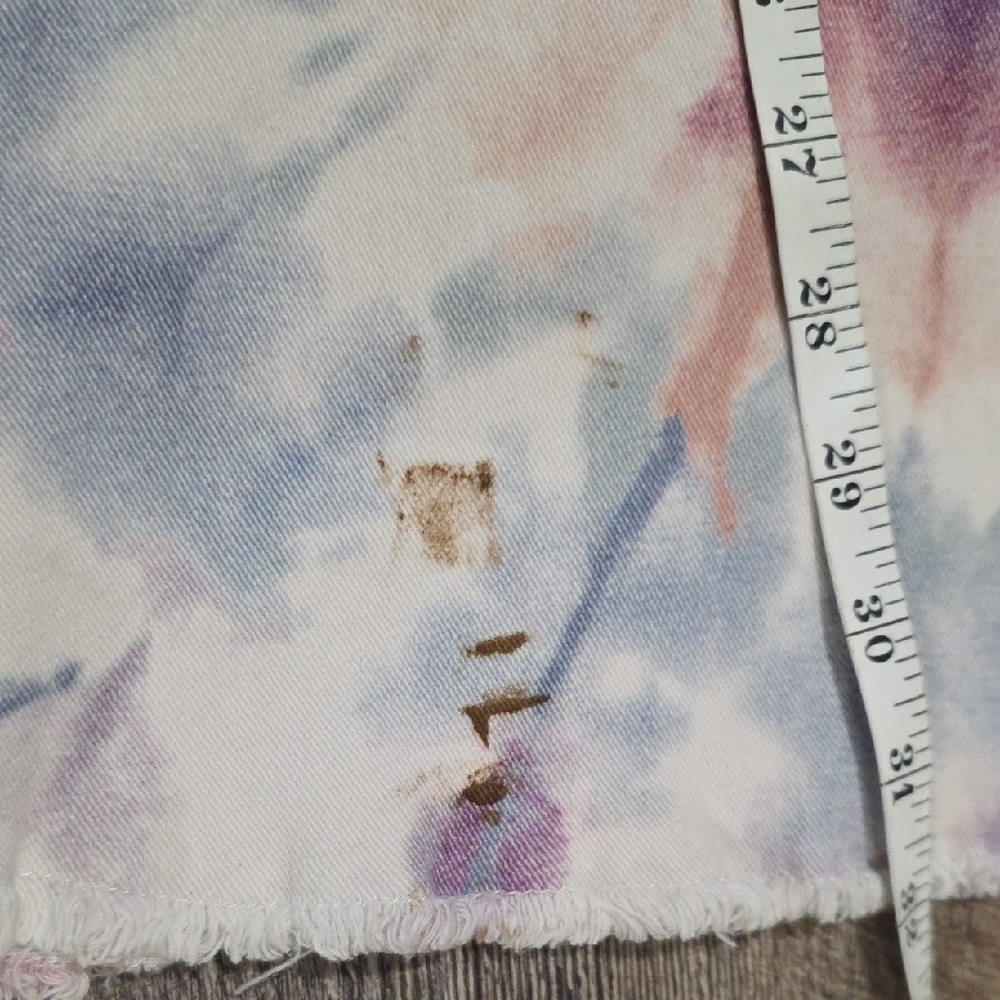 Peach Love California Jeans Womens Large Flare Bell Bottoms Jeans Pants Tie Dye - Picture 8 of 11